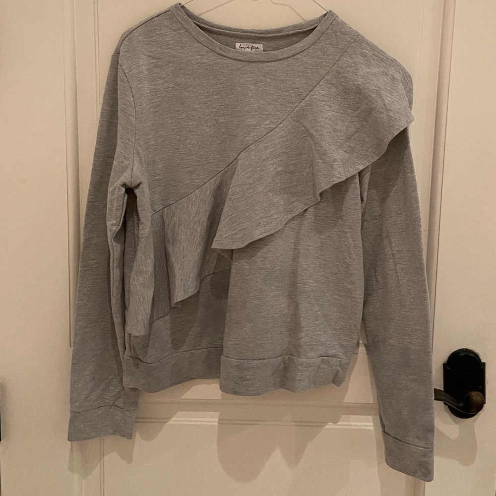 🆕 Gray Ruffle Sweater - Picture 2 of 6